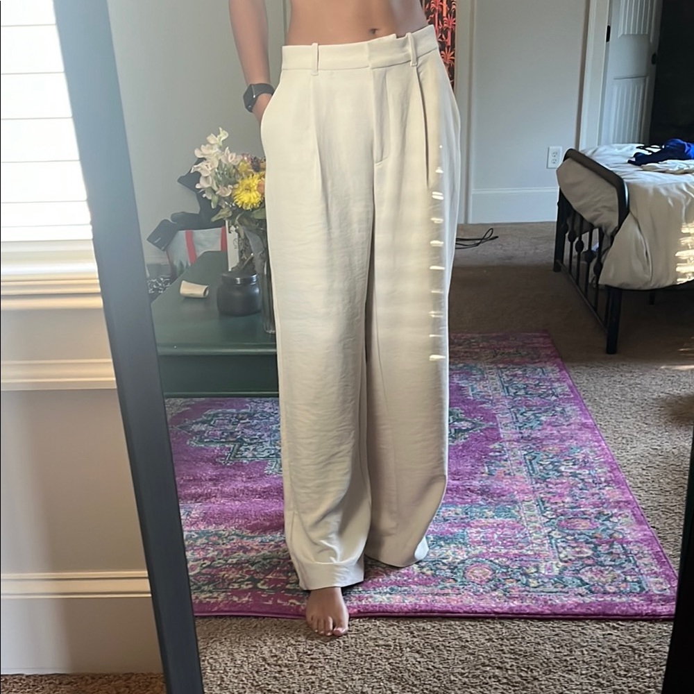 Abercrombie Cream Wide-Leg Pants